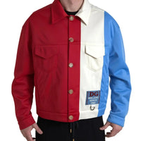 Dolce & Gabbana Multicolor Polyester Collar Short Jacket