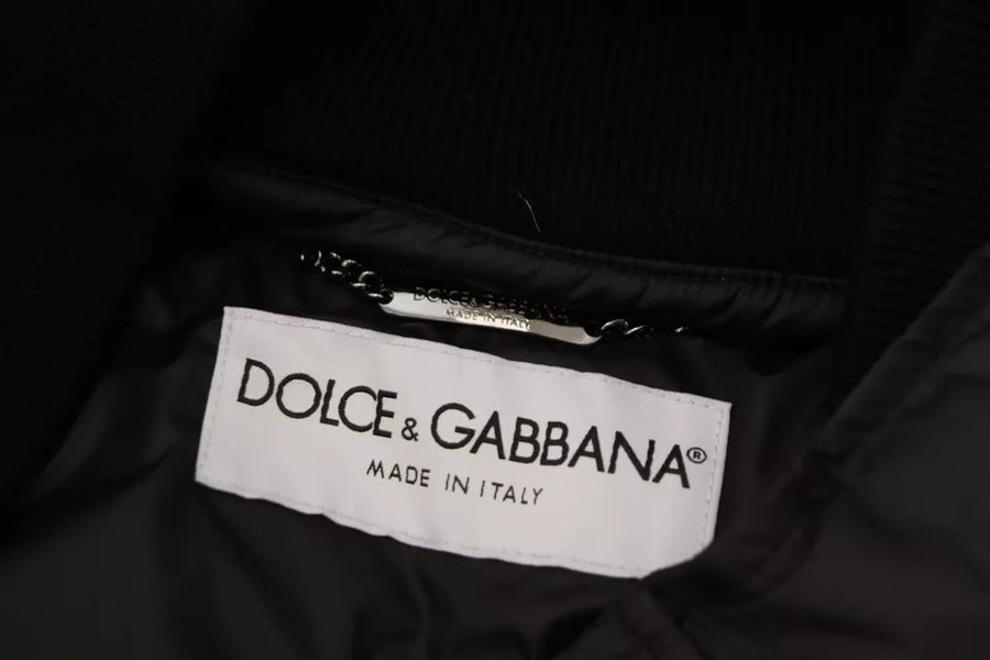 Dolce & Gabbana Black Polyester Hooded Parka Coat Winter Jacket