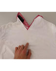 Dolce & Gabbana White Sartoria T-shirt Button Wide Collar Top