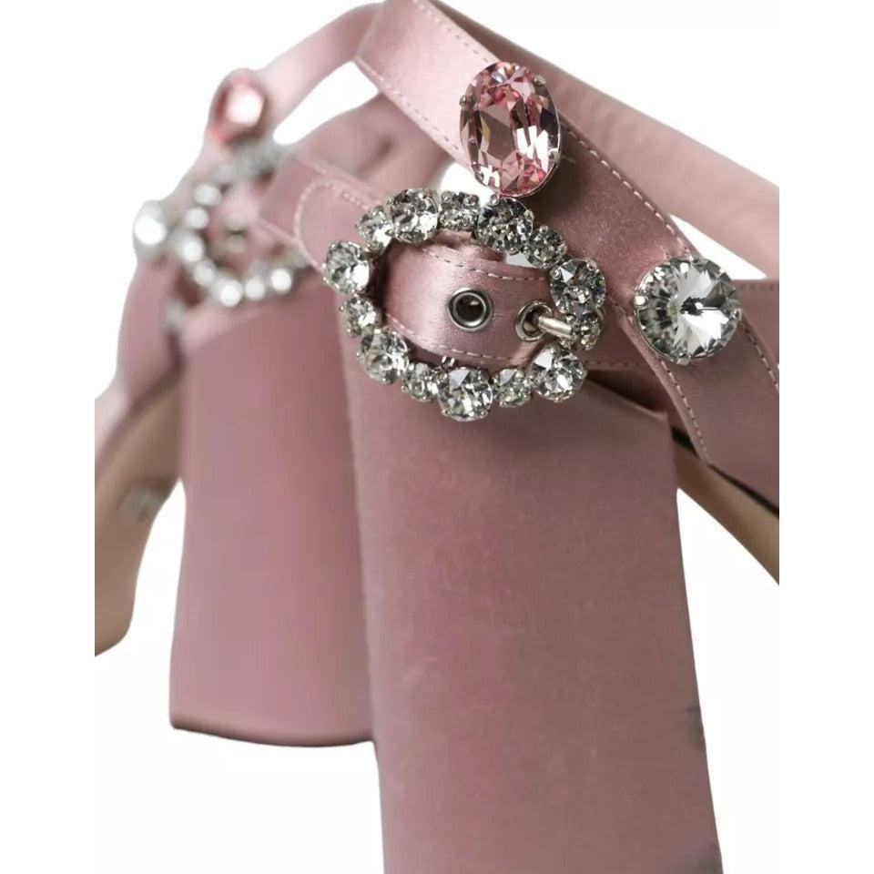 Dolce &amp; Gabbana Pink Turkey Feather Embellished Sandals Shoes