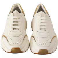 Dolce & Gabbana White Gold Leather Sport DAYMASTER Sneakers Shoes