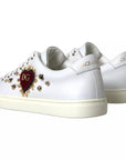 Dolce & Gabbana White Portofino Sacred Heart Sneakers Women Shoes