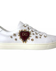 Dolce & Gabbana White Portofino Sacred Heart Sneakers Women Shoes