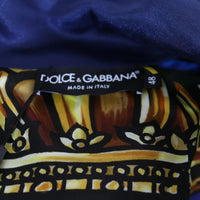 Dolce & Gabbana Blue Heraldic Patch Striped King Bee Sweater