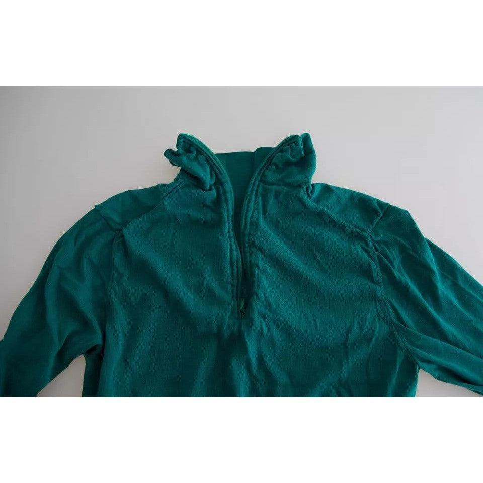Dolce &amp; Gabbana Dark Green Turtleneck Cropped Pullover Sweater