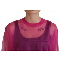 Dolce & Gabbana Fuchsia Polyester Crewneck Pullover Sweater