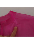 Dolce & Gabbana Fuchsia Polyester Crewneck Pullover Sweater