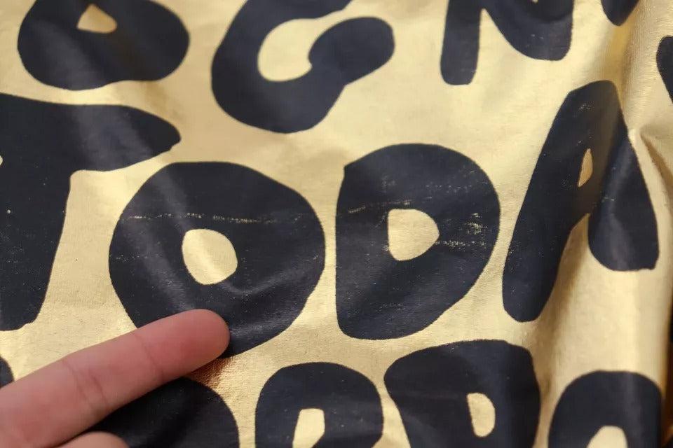 Dolce &amp; Gabbana Gold Logo Print Turtleneck Pullover Sweater