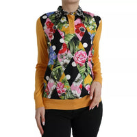 Dolce & Gabbana Multicolor Patchwork Cashmere Henley Sweater