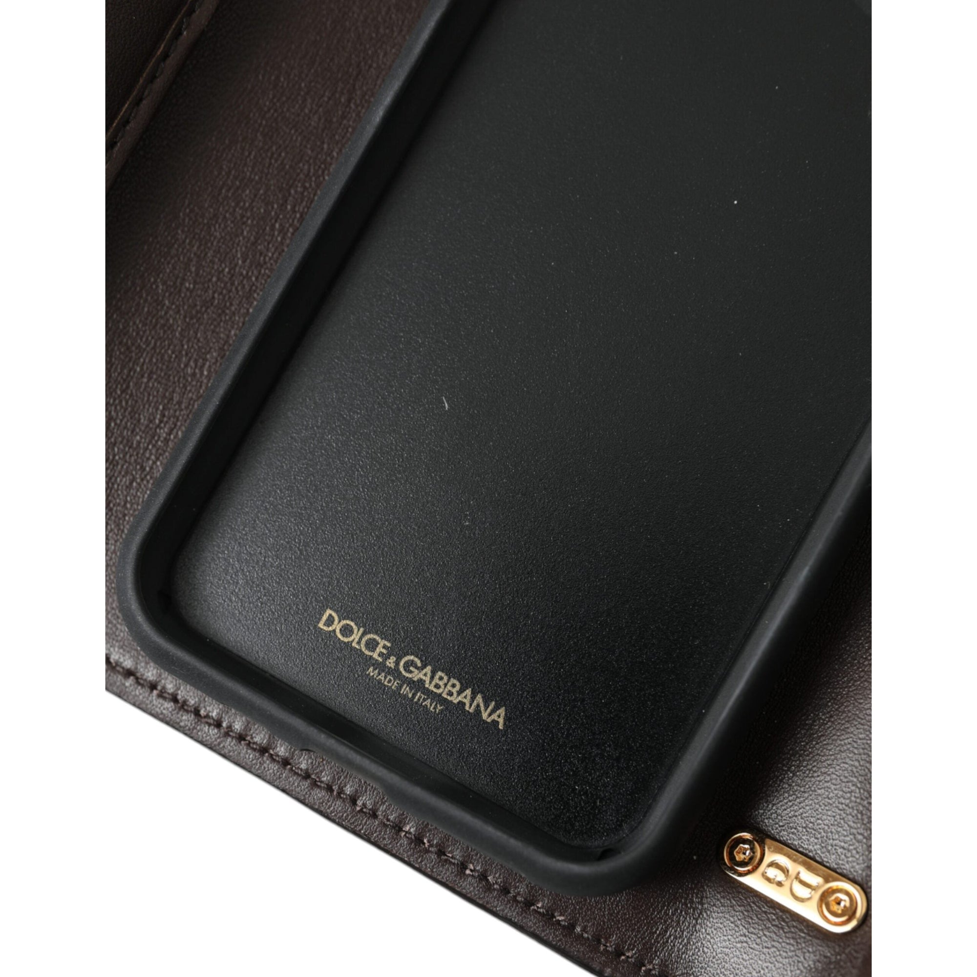 Dolce &amp; Gabbana Brown Python Leather DG Girls Crossbody Phone Bag