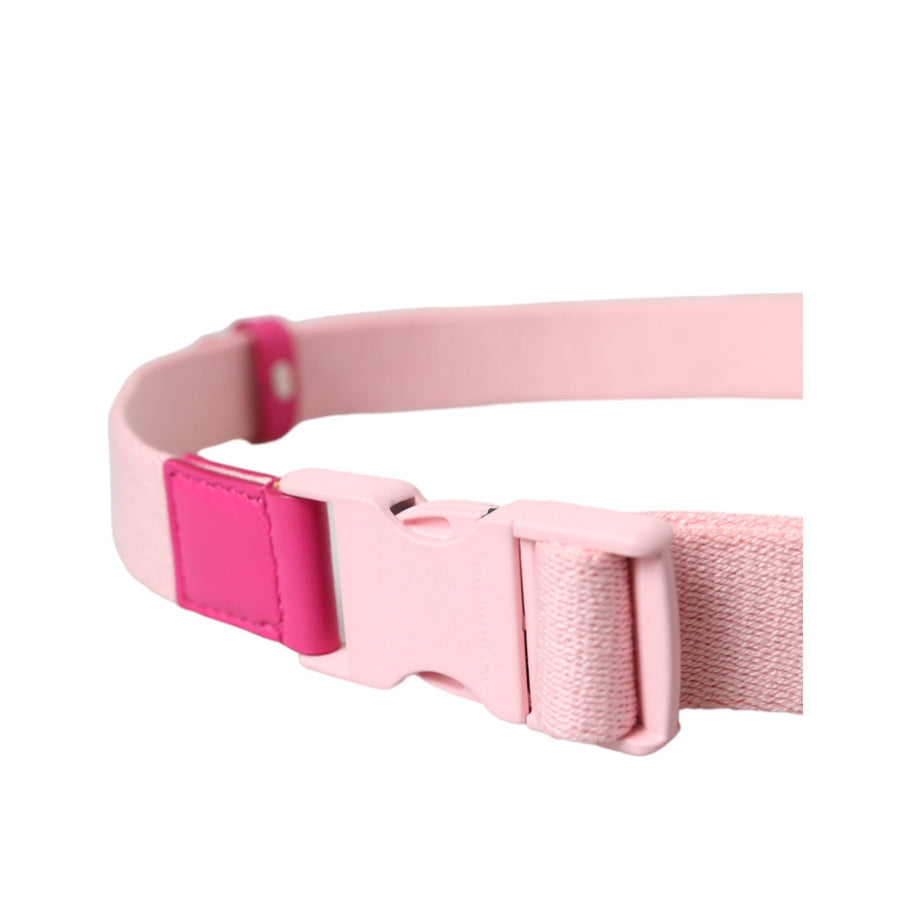 Dolce & Gabbana Pink Canvas Stretch Plastic Buckle Women Belt