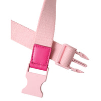 Dolce & Gabbana Pink Canvas Stretch Plastic Buckle Women Belt