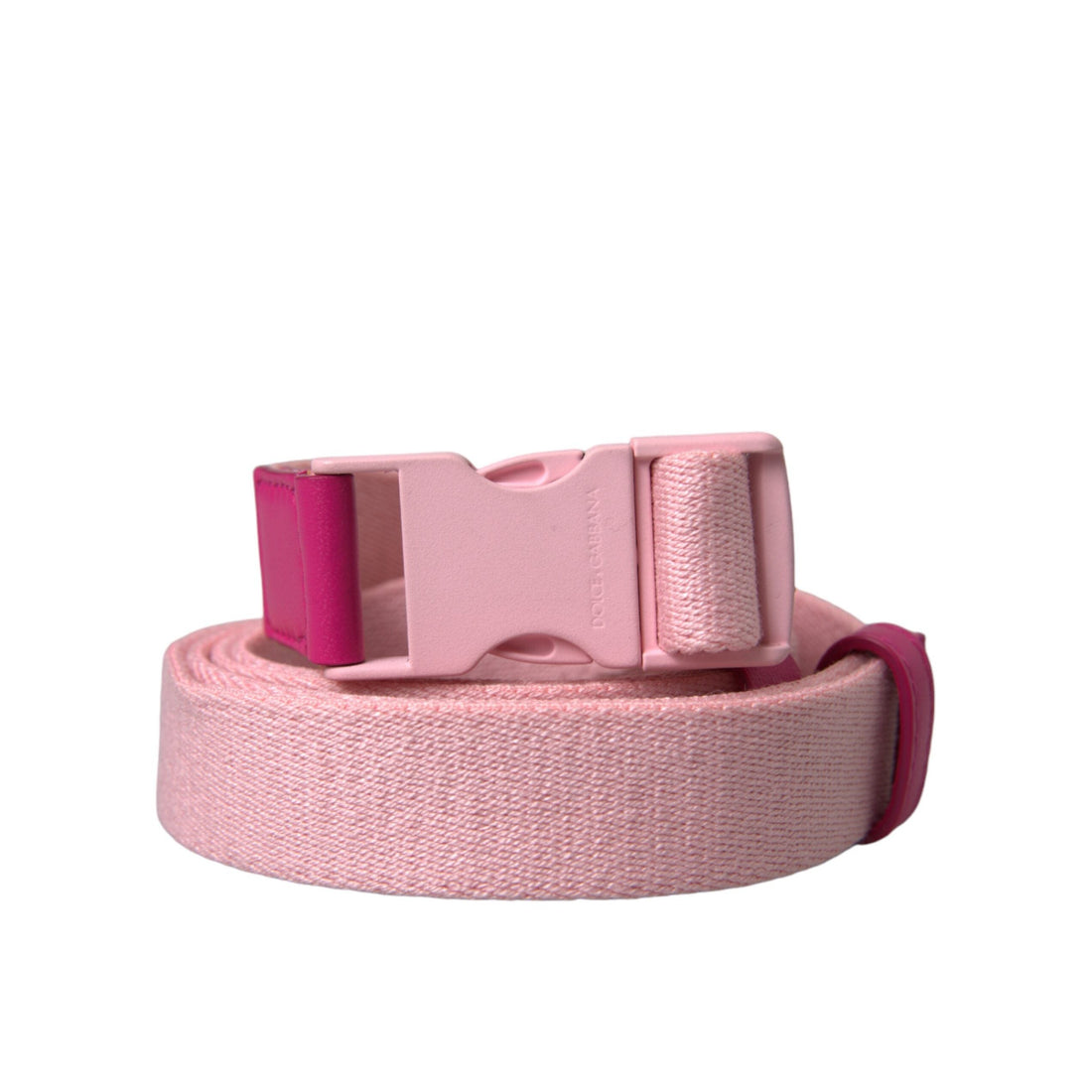 Dolce & Gabbana Pink Canvas Stretch Plastic Buckle Women Belt