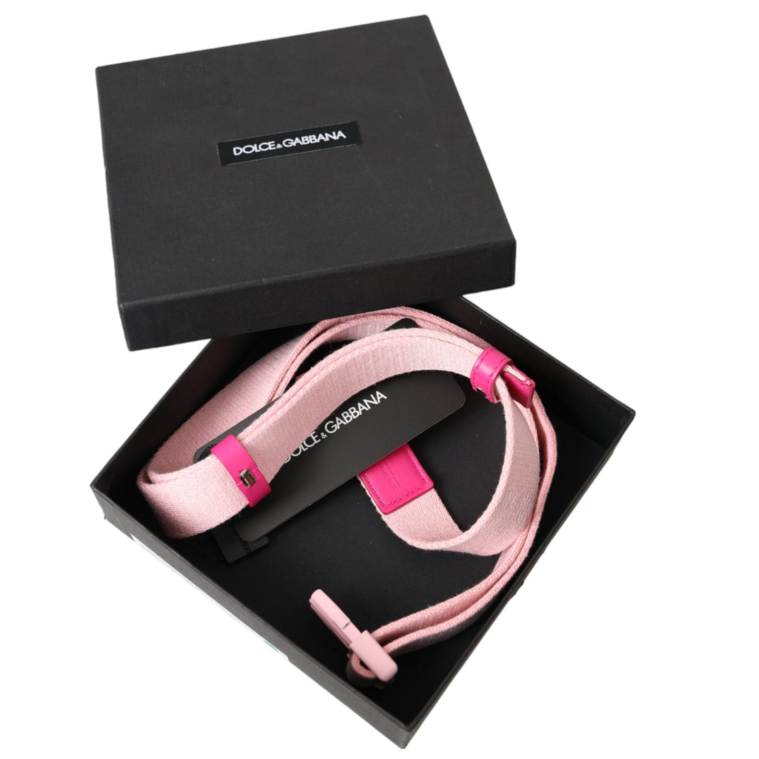 Dolce & Gabbana Pink Canvas Stretch Plastic Buckle Women Belt