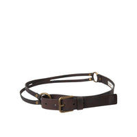 Dolce & Gabbana Dark Brown Leather Gold Metal Buckle Women Belt