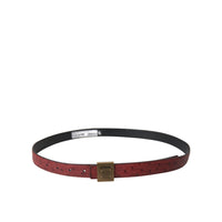 Dolce & Gabbana Brown Leather Square Metal Buckle Belt