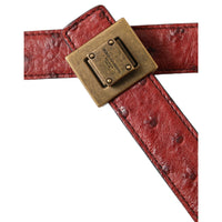 Dolce & Gabbana Brown Leather Square Metal Buckle Belt