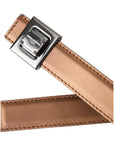 Dolce & Gabbana Bronze Leather Square Metal Buckle Belt