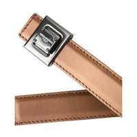 Dolce & Gabbana Bronze Leather Square Metal Buckle Belt