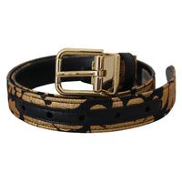 Dolce & Gabbana Multicolor Jacquard Leather Logo Buckle Belt