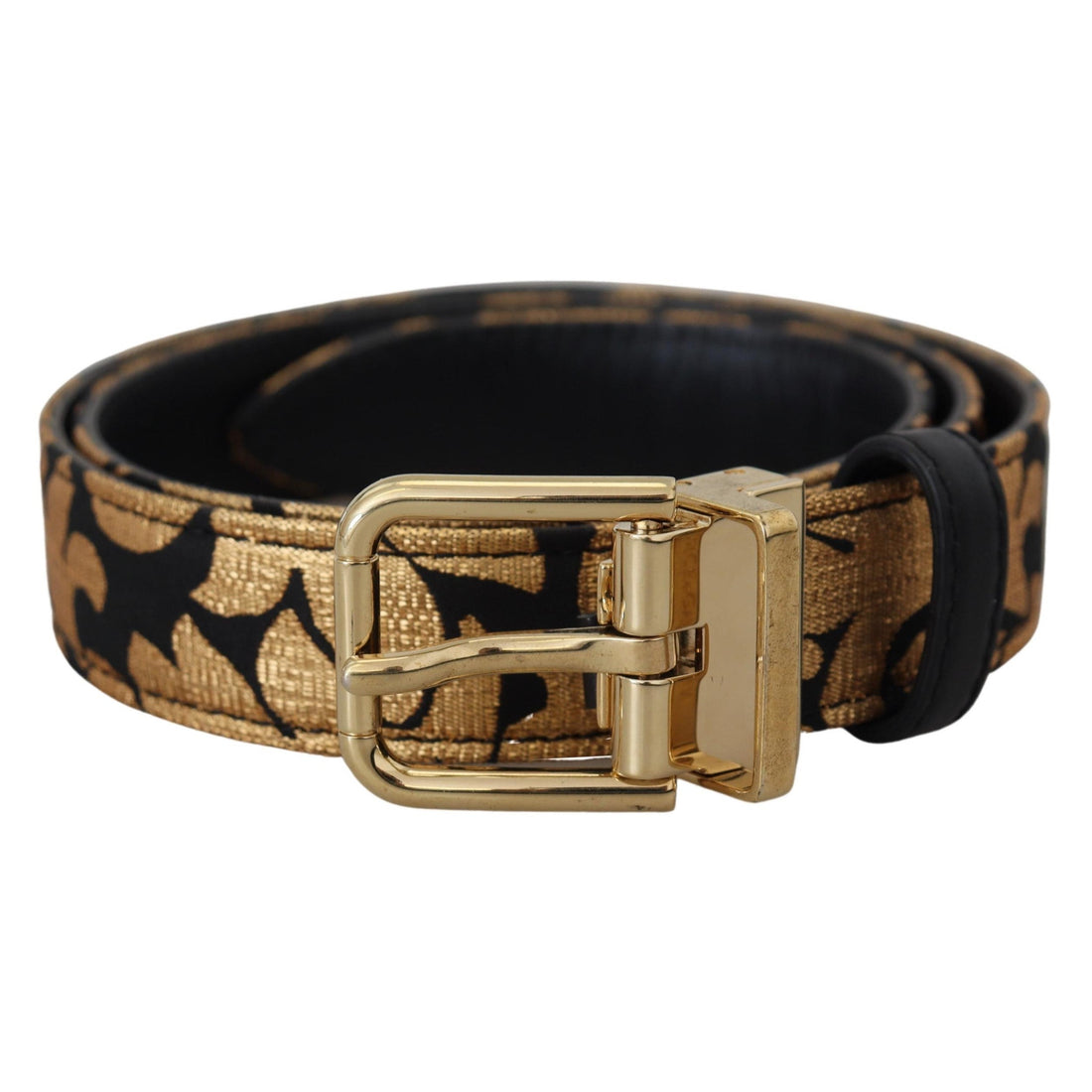 Dolce & Gabbana Multicolor Jacquard Leather Logo Buckle Belt