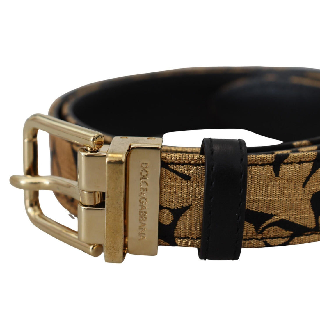 Dolce & Gabbana Multicolor Jacquard Leather Logo Buckle Belt