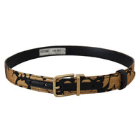 Dolce & Gabbana Multicolor Jacquard Leather Logo Buckle Belt