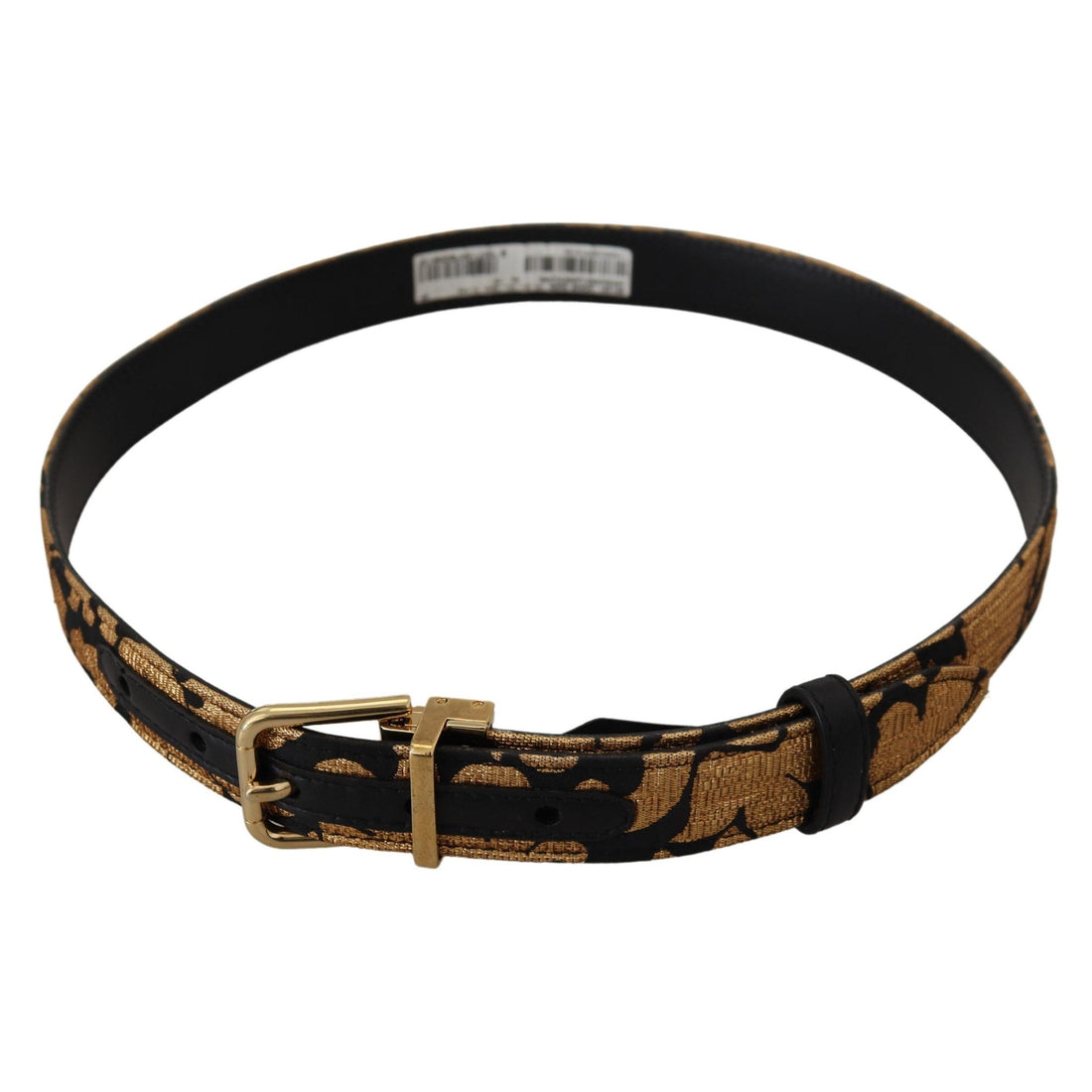 Dolce & Gabbana Multicolor Jacquard Leather Logo Buckle Belt