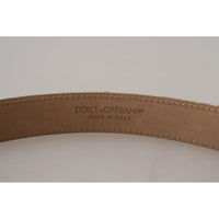 Dolce & Gabbana Pink Jaquard DG Logo Gold Metal Buckle Belt