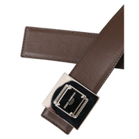 Dolce & Gabbana Brown Calf Leather Square Metal Buckle Belt