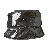 Dolce & Gabbana Silver Sequined Nylon Bucket Hat Men