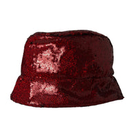 Dolce & Gabbana Red Sequined Nylon Bucket Hat Men