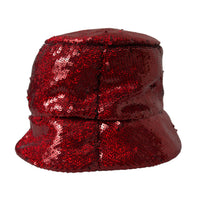 Dolce & Gabbana Red Sequined Nylon Bucket Hat Men