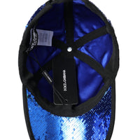 Dolce & Gabbana Royal Blue Sequin Baseball Hat Men