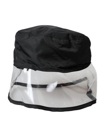 Dolce & Gabbana Black Polyester Plastic Bucket Hat Men