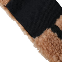 Dolce & Gabbana Brown Black Fleece Wool Head Band Hat Men