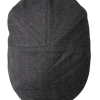 Dolce & Gabbana Gray Herringbone Crown Newsboy Hat Men