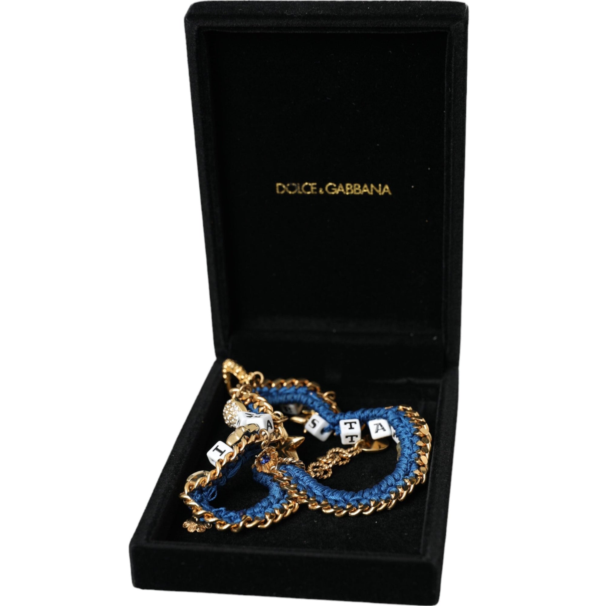Dolce &amp; Gabbana Gold Tone Brass Chain Iam The Star Bracelet