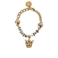 Dolce & Gabbana Gold Tone Brass Chain MY DOG Heart Bracelet