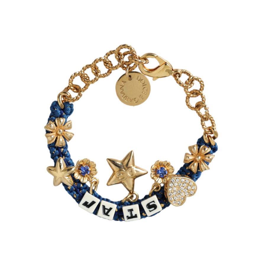 Dolce & Gabbana Gold Tone Brass Chain Star Fashion Bracelet