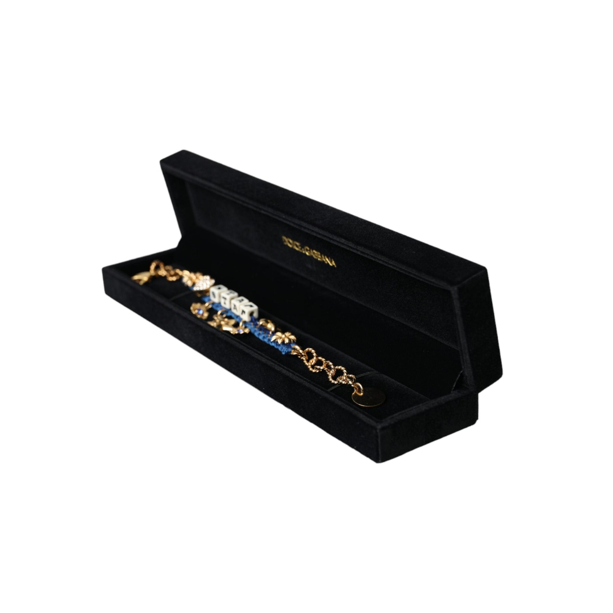 Dolce &amp; Gabbana Gold Tone Brass Chain Star Fashion Bracelet