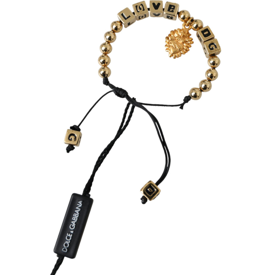 Dolce & Gabbana Gold Beaded LOVE DG Charm Fashion Bracelet