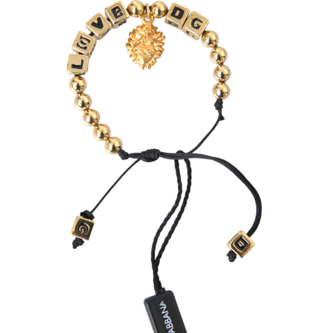 Dolce & Gabbana Gold Beaded LOVE DG Charm Fashion Bracelet