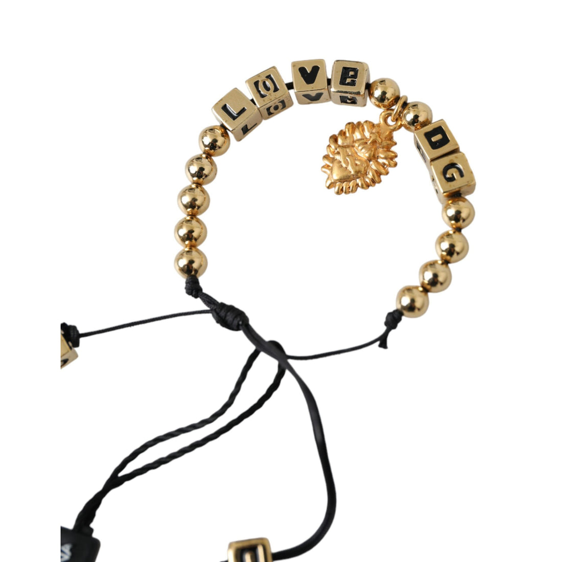 Dolce & Gabbana Gold Beaded LOVE DG Charm Fashion Bracelet