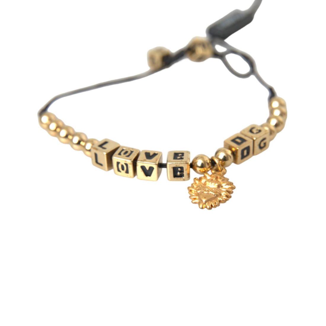 Dolce & Gabbana Gold Beaded LOVE DG Charm Fashion Bracelet