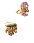 Dolce & Gabbana Gold Tone 925 Sterling Silver Crystal Cufflink