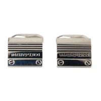 Dolce & Gabbana Silver Plated Metal Brass DG Logo Pin Cufflinks