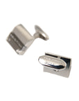 Dolce & Gabbana Silver Plated Metal Brass DG Logo Pin Cufflinks