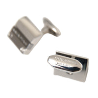 Dolce & Gabbana Silver Plated Metal Brass DG Logo Pin Cufflinks