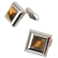 Dolce & Gabbana Silver Plated Brass Pin Crystal Cufflinks